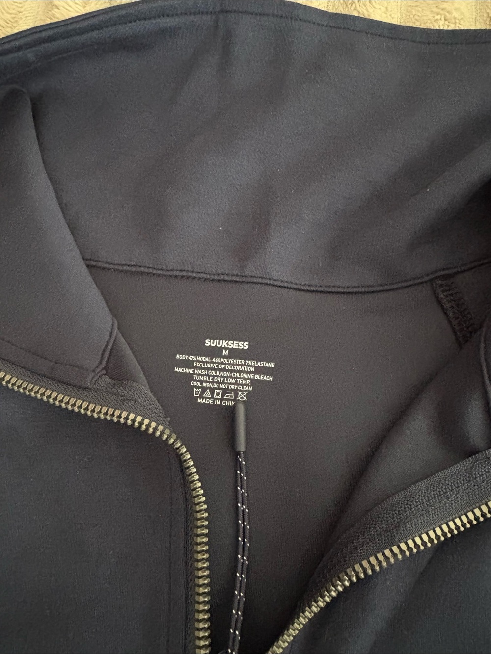 SUKSESS Black Zip-Up Hoodie